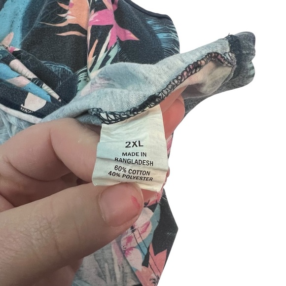 Edgar + Ash Men’s Tank Top 2XL Tropical Floral Print Summer Sleeveless - Picture 4 of 5